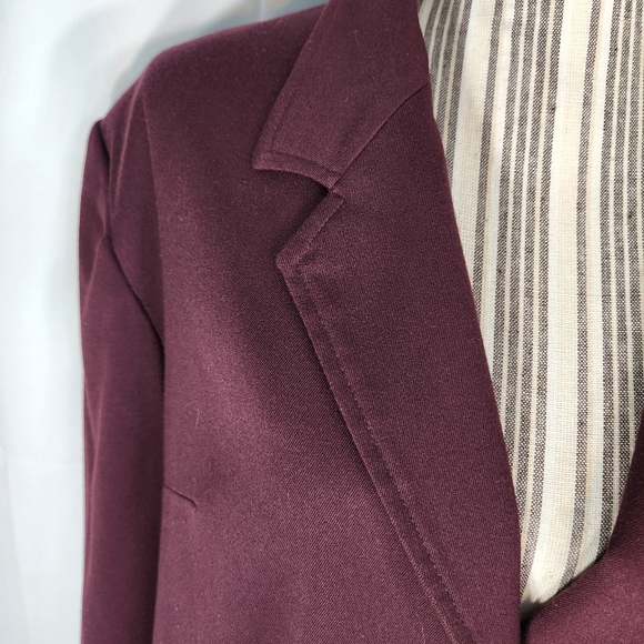 Classics by Jantzen Maroon Mid-Length Blazer Jacket w/Pockets Size XLarge - Picture 2 of 7